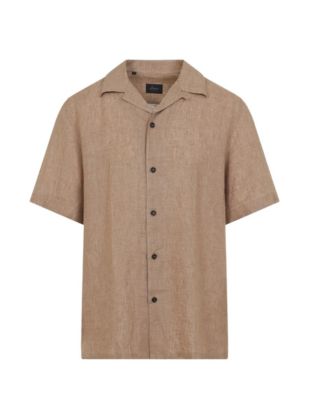 Brioni Short-sleeve Linen Shirt - Neutrals 