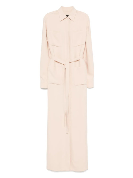  Brioni Silk Belted Dress - Neutrals 
