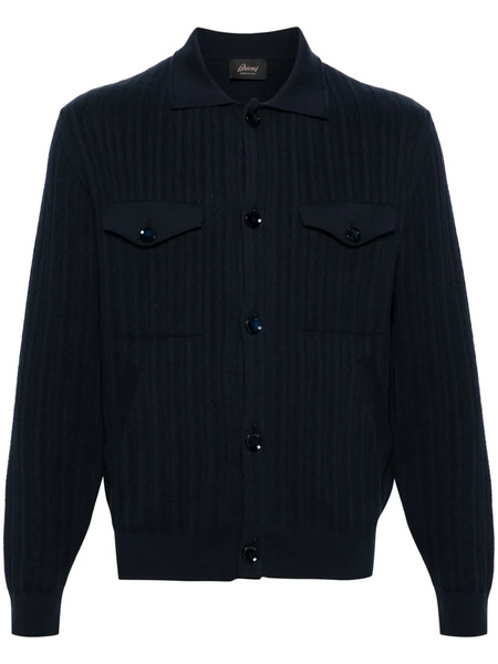  Brioni Spread-collar Buttoned Cardigan - Blue 