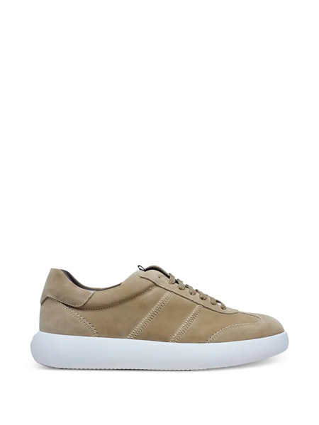  Brioni Stitched Leather Trainers - Neutrals 