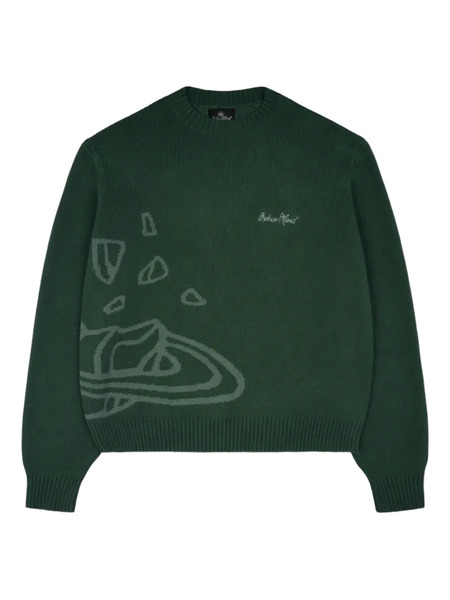  Broken Planet Graphics Sweater - Green 