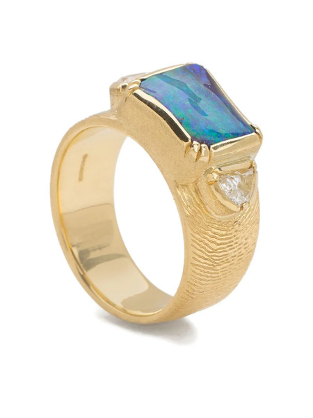  Brooke Gregson 18k Yellow Gold Opal Diamond Ring 