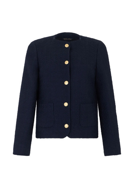  Brooks Brothers Buttoned Tweed Jacket - Blue 