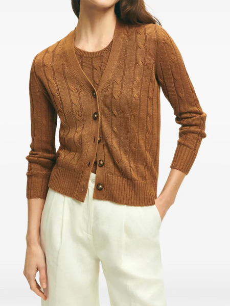  Brooks Brothers Cable-knit Cardigan - Brown 