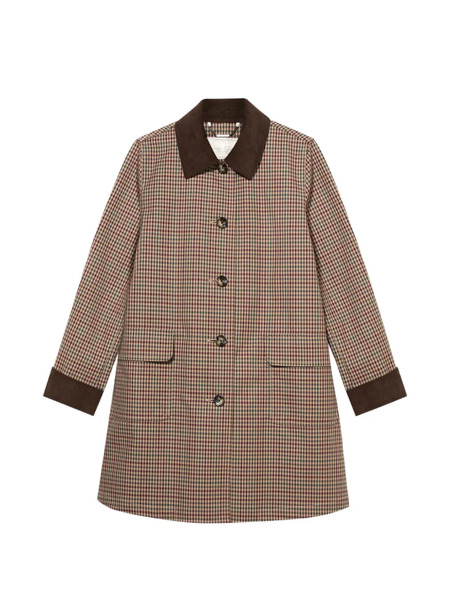  Brooks Brothers Checked Cotton Coat - Neutrals 