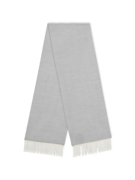  Brooks Brothers Chevron Fringed Wool Scarf - Blue 