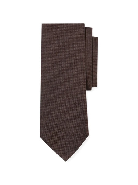  Brooks Brothers Hopsack Silk Tie - Brown 