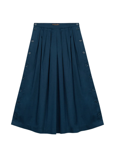  Brooks Brothers Pleated Buttoned Midi Skirt - Blue 