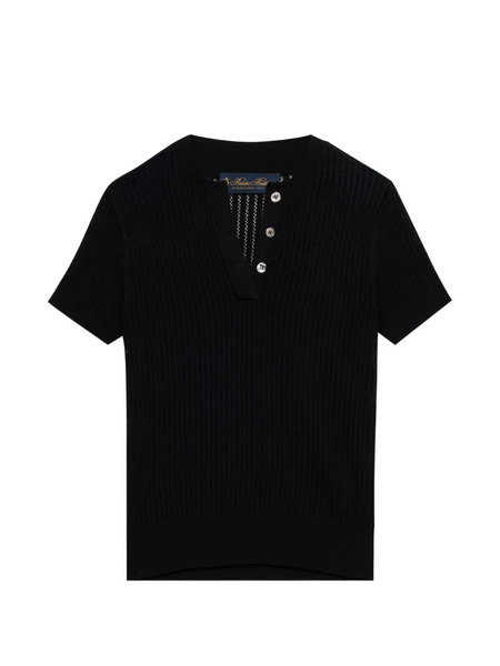  Brooks Brothers Pointelle-knit Top - Black 