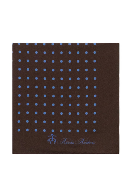  Brooks Brothers Polka Dot Silk Pochette - Brown 