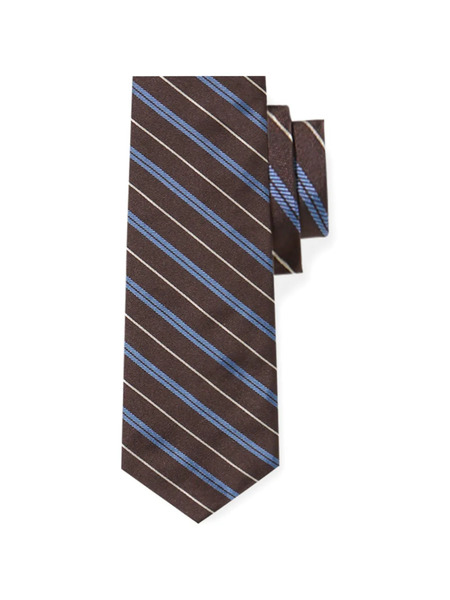  Brooks Brothers Regimental Striped Silk Tie - Brown 