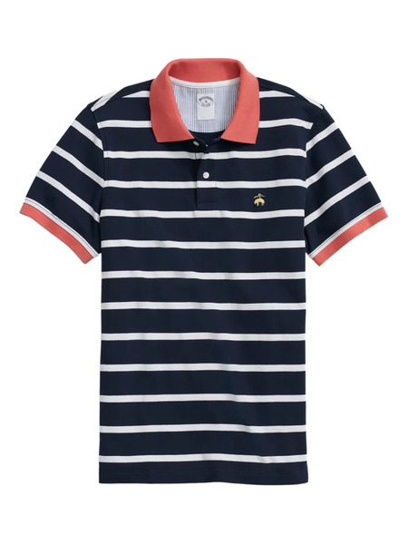  Brooks Brothers Striped-pattern Collar Polo Shirt - Blue 