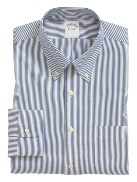  Brooks Brothers Striped-pattern Oxford Shirt - Blue 