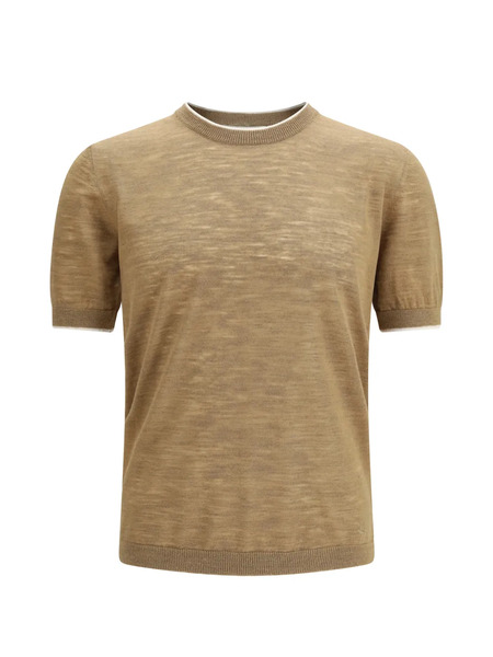  Brooksfield Trimmed Short-sleeved T-shirt - Neutrals 