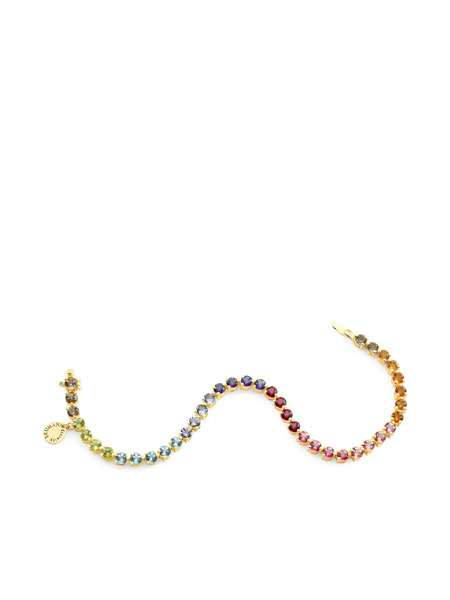  Brumani 18k Yellow Gold Looping Colors Multi-stone Bracelet 