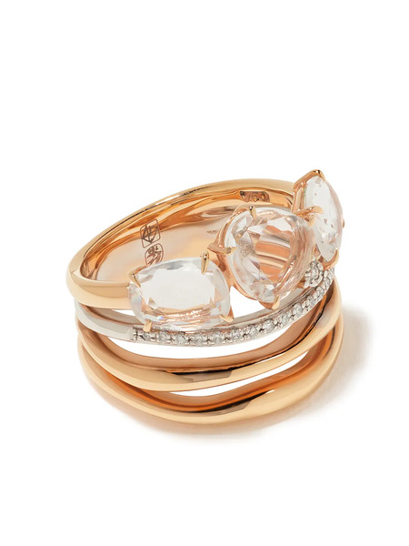  Brumani 18kt Rose And White Gold Confete E Serpentina Diamond And Quartz Ring - Pink 