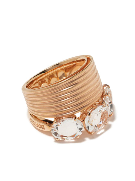  Brumani 18kt Rose Gold Looping Shine Quartz Ring - Pink 