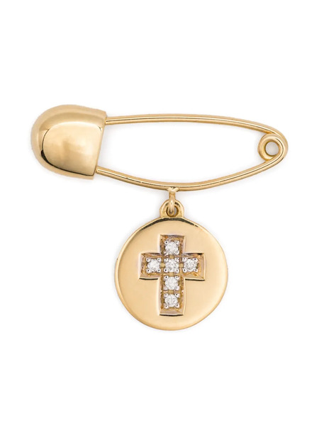  Brumani 18kt Yellow Gold Diamond Cross Pin 