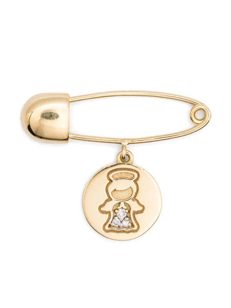  Brumani 18kt Yellow Gold Guardian Angel Diamond Pin 