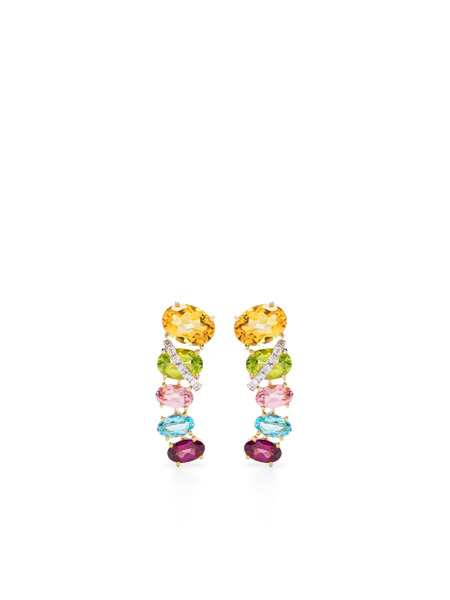  Brumani 18kt Yellow Gold Looping Colors Multi-stone Earrings 