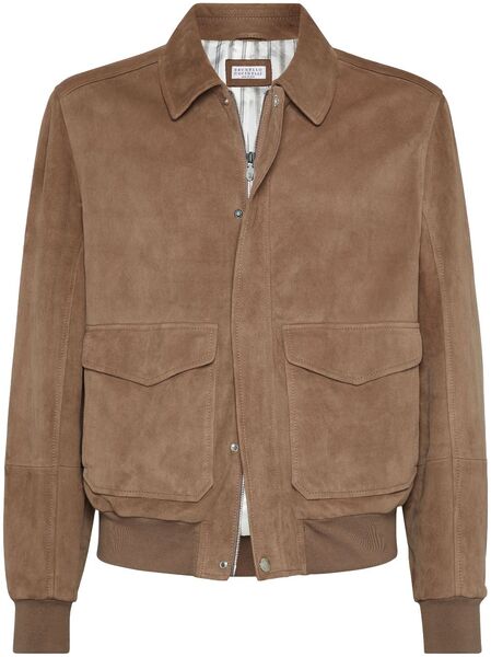  Brunello Cucinelli Aviator Jacket - Brown 