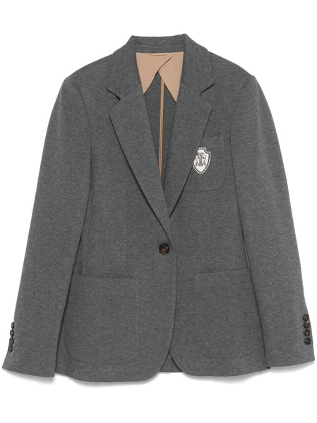  Brunello Cucinelli Badge-detail Blazer - Grey 