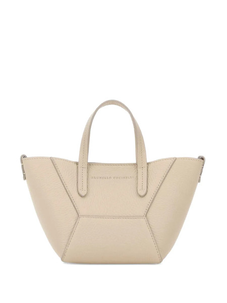  Brunello Cucinelli Bc Duo Leather Tote Bag - Neutrals 