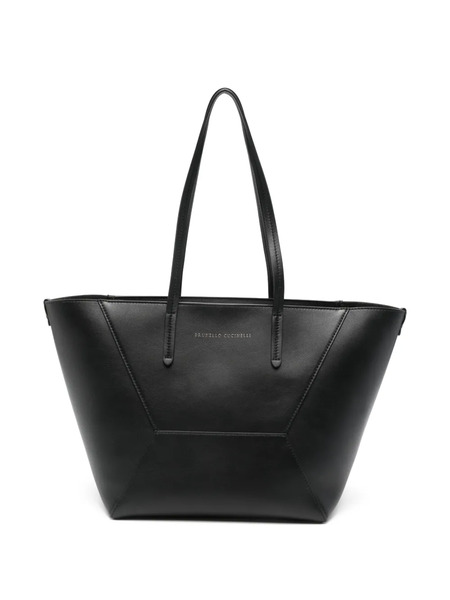  Brunello Cucinelli Bc Duo Logo Tote Bag - Black 