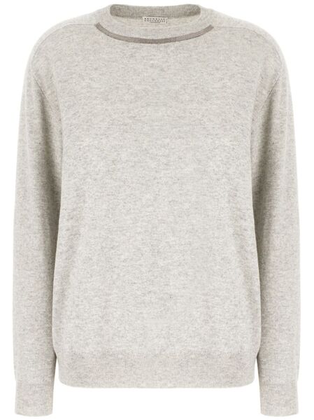  Brunello Cucinelli Bead-detailed Cashmere Jumper - Neutrals 