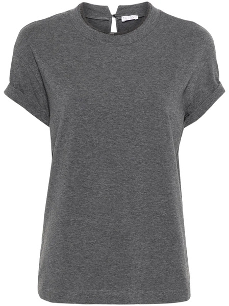  Brunello Cucinelli Bead-embellished T-shirt - Grey 