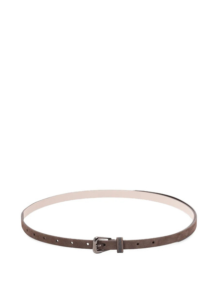 Brunello Cucinelli Beaded Leather Belt - Brown 