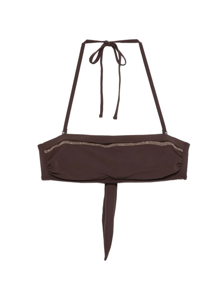  Brunello Cucinelli Beaded Tie Bikini - Brown 