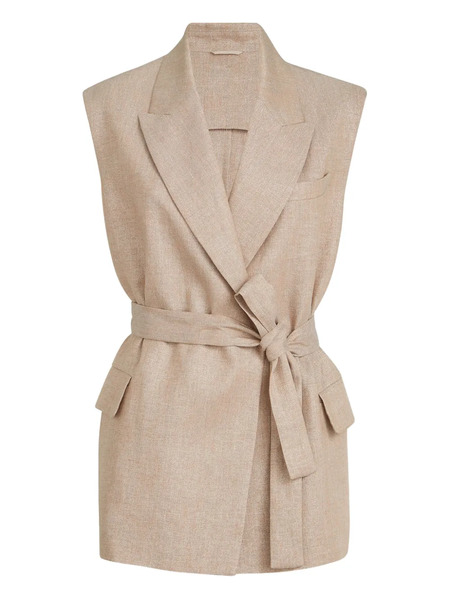  Brunello Cucinelli Belted Jacket - Neutrals 