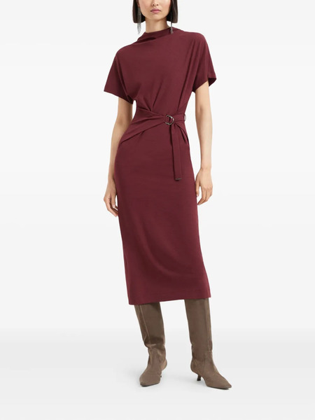  Brunello Cucinelli Belted Midi Dress - Red 