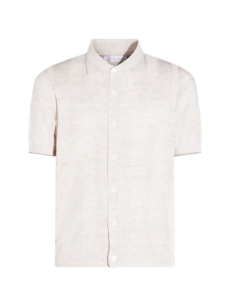  Brunello Cucinelli Buttoned Linen Shirt - Neutrals 