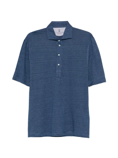  Brunello Cucinelli Buttoned Polo Shirt - Blue 