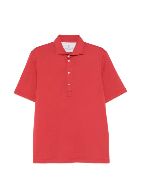  Brunello Cucinelli Buttoned Polo Shirt - Red 