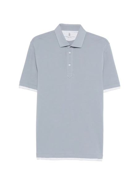  Brunello Cucinelli Buttoned Short-sleeve Polo Shirt - Blue 
