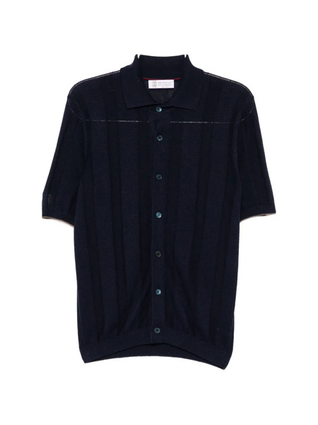  Brunello Cucinelli Buttoned Striped Knitwear - Blue 