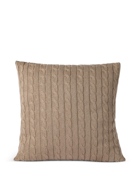  Brunello Cucinelli Cable-knit Cushion Pillow - Brown 