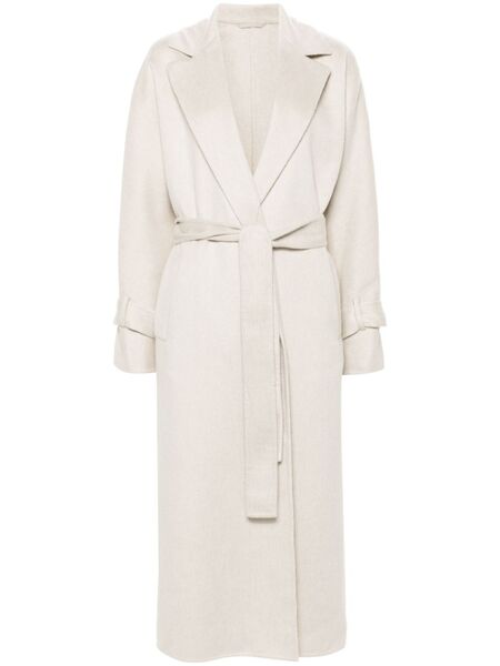  Brunello Cucinelli Cashmere Belted Midi Coat - Neutrals 