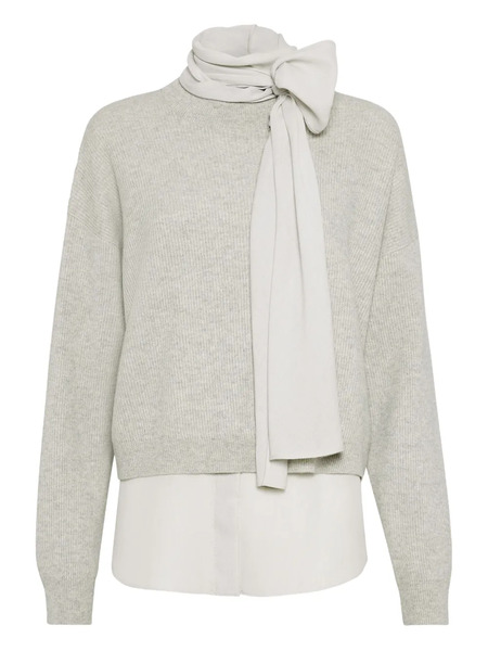  Brunello Cucinelli Cashmere Layered Sweater - Grey 