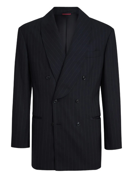  Brunello Cucinelli Chalk Stripe Shawl Lapels Tuxedo Jacket - Black 