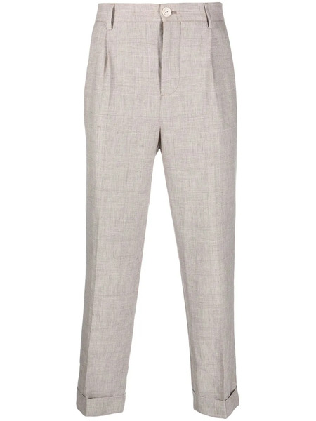  Brunello Cucinelli Check Straight-leg Trousers - Brown 