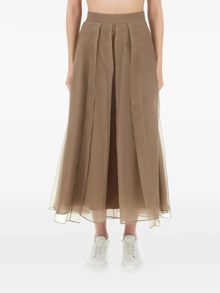  Brunello Cucinelli Circle Pleated Midi Skirt - Neutrals 
