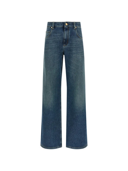  Brunello Cucinelli Contrast-stitching Stonewashed-denim Jeans - Blue 