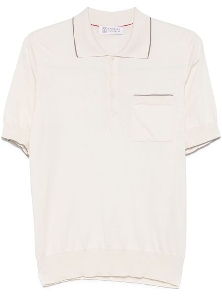  Brunello Cucinelli Contrast-trim Polo Shirt - Neutrals 