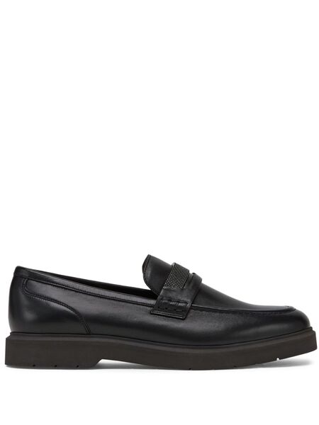  Brunello Cucinelli Crystal-embellished Leather Loafers - Black 
