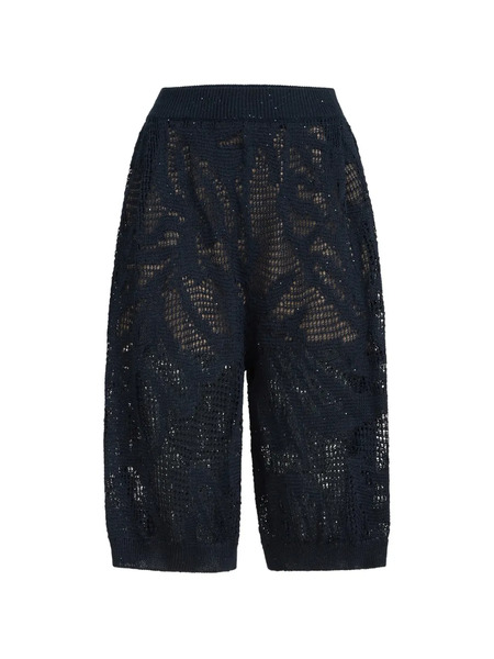  Brunello Cucinelli Dazzling Waterlillies Bermuda Shorts - Blue 