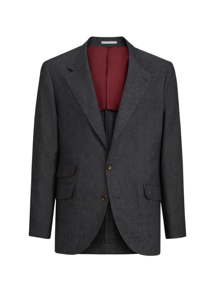  Brunello Cucinelli Délave Linen Blazer - Grey 